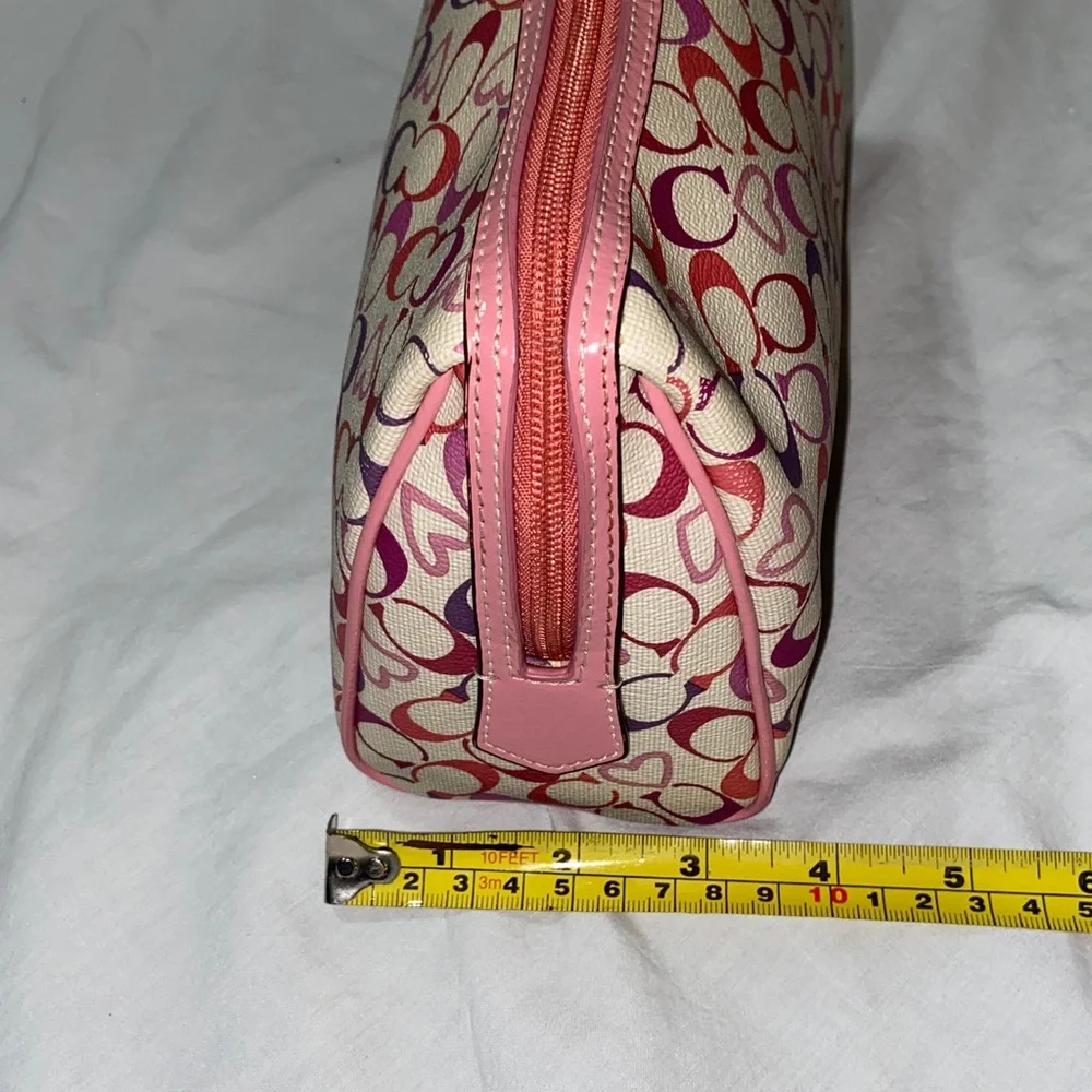 Vintage Gorgeous Coach Heritage Tattersall Bias Hearts logo cosmetic bag
